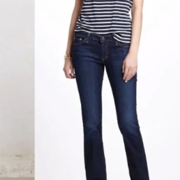 AG Adriano Goldschmied The Ballad Denim Blue Jean Slim Boot Size 29R EUC - Picture 3 of 3